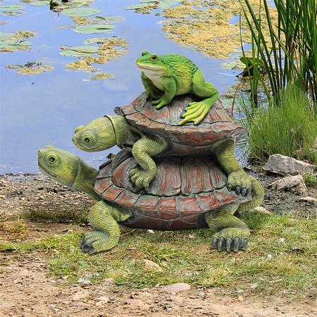 DESIGN TOSCANO In Good Company, Frog and Turtles Statue QM221531